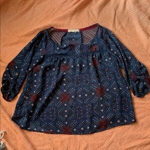 Rewind 3/4 Sleeve Tunic Blouse Size Small